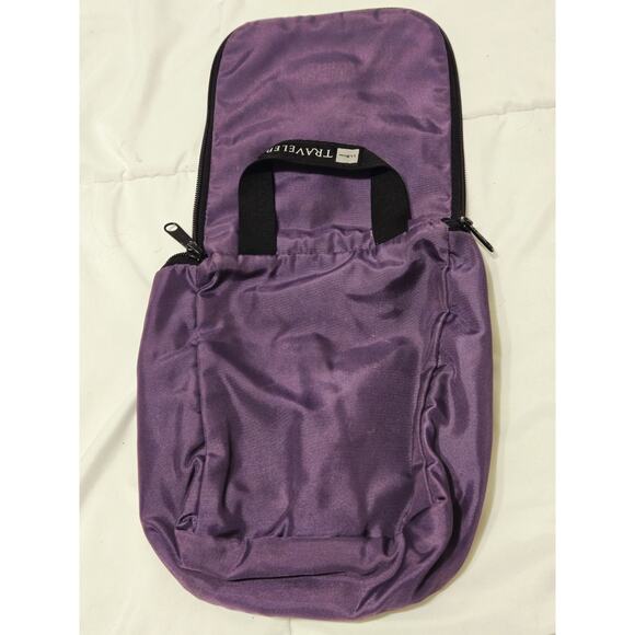 Vtg L.L. Bean Hanging Travel Purple Bag Toiletries Shaving Nylon Swivel Hook - Picture 8 of 8